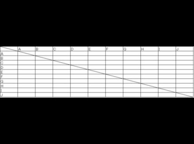 １０チームの総当たりのリーグ戦の表を作りたいのです Okwave